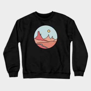 Red Desert Minimal Landscape Crewneck Sweatshirt